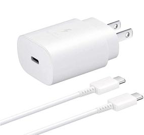 img 4 attached to Samsung USB-C Super Fast Charging Wall Charger - 25W PD Adapter with Type-C Cable (5ft) for Galaxy S20/S21/S21+ Ultra/Note10/Note20/S9/S8/S10e (White)