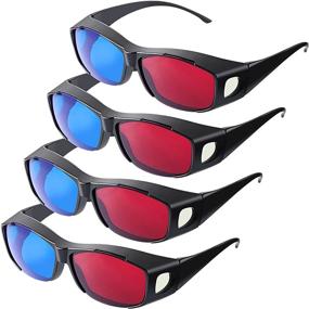 img 4 attached to 👓 3D Movie Game Glasses - Red and Blue 3D Style Glasses for 3D Movies and Games - Light, Simple Design - Enhance Your 3D Viewing Experience with 4 Pieces