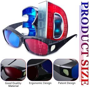 img 2 attached to Очки для 3D-фильмов и игр - красные и синие очки в стиле 3D для 3D-фильмов и игр - светлый, простой дизайн - улучшите своё 3D-впечатление с 4 штуками.