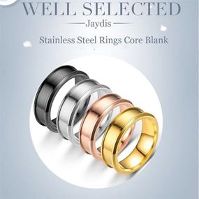 img 3 attached to 💍 5pcs/Box Stainless Steel Rings Set - 6mm Polished Grooved Finger Ring Band for Women & Men - Plain Wedding Band Engagement Ring with Beveled Edges - 5 Colors Available - Ideal for DIY Jewelry Making