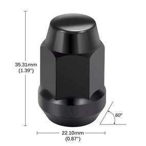 img 3 attached to 🔩 20Pcs Black Lug Nuts 12x1.5 - Closed End Bulge Acorn Lug Nuts - 3/4" Hex - Compatible for Ford Fusion (2009-2019), Ford Escape (2009-2019), Ford Focus (2012-2019)