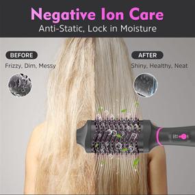 img 2 attached to 💁 1000W Hot Air Brush with De-Scalding & Frizz-Free Feature - Lightweight, ALCI Plug, Temp Control - 4 in 1 Hair Styler and Volumizer for Women - Noise-Reducing, Salon Ion Technology