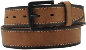 img 1 attached to 👔 1.5" Wide Faux Leather Men's Belt - Essential Accessory for Men