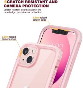 img 1 attached to Diaclara Designed for iPhone 13 Case: Full Body Rugged Protection with Touch Sensitive Anti-Scratch Screen Protector - Pearl Pink, 6.1-inch