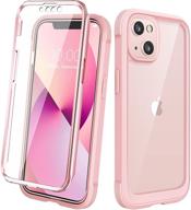 diaclara designed for iphone 13 case: full body rugged protection with touch sensitive anti-scratch screen protector - pearl pink, 6.1-inch logo