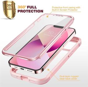 img 3 attached to Diaclara Designed for iPhone 13 Case: Full Body Rugged Protection with Touch Sensitive Anti-Scratch Screen Protector - Pearl Pink, 6.1-inch