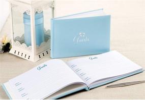 img 2 attached to 📔 Darice 8.5-Inch-by-6-Inch Baby Blue Guest Book: Elegant keepsake for special occasions