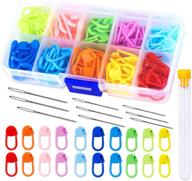 🧶 120 knitting crochet stitch markers, colorful markers crochet clips with 9 big eye sewing needles (2inch×3/2.3inch×3/2.7inch×3) logo