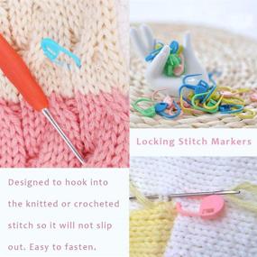 img 1 attached to 🧶 120 Knitting Crochet Stitch Markers, Colorful Markers Crochet Clips with 9 Big Eye Sewing Needles (2inch×3/2.3inch×3/2.7inch×3)