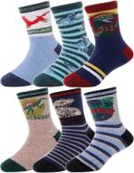 🧦 ebmore kids wool socks for boys and girls, toddlers winter warm hiking thick thermal heavy crew boot cozy gift socks - pack of 6 logo