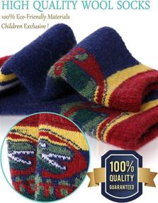 img 1 attached to 🧦 EBMORE Kids Wool Socks for Boys and Girls, Toddlers Winter Warm Hiking Thick Thermal Heavy Crew Boot Cozy Gift Socks - Pack of 6