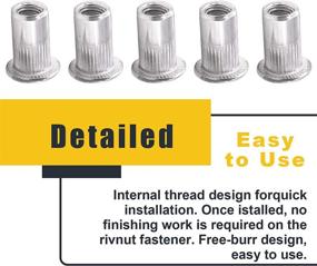 img 1 attached to 🔩 Rustark 50 Pieces 10-24'' UNC 304 Stainless Steel Rivet Nuts with Flat Head Threaded Insert Nutserts - High-Quality Rivnuts Kit (10-24'' UNC)