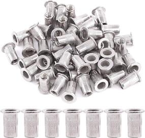 img 4 attached to 🔩 Rustark 50 Pieces 10-24'' UNC 304 Stainless Steel Rivet Nuts with Flat Head Threaded Insert Nutserts - High-Quality Rivnuts Kit (10-24'' UNC)