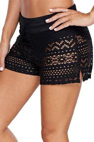 img 3 attached to 🩳 Hollow Women's Bottom Beach Shorts in Swimsuits & Cover Ups - Women's Clothing