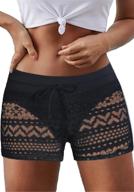 🩳 hollow women's bottom beach shorts in swimsuits & cover ups - women's clothing logo