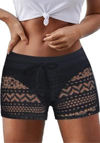 img 4 attached to 🩳 Hollow Women's Bottom Beach Shorts in Swimsuits & Cover Ups - Women's Clothing