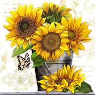 🌻 adult diamond painting kit – 5d round diy diamond number kit with full drill – crystal rhinestone diamond embroidery painting ideal for home or office wall decoration, 11.8×11.8 inch sunflower design logo