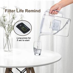 img 2 attached to 🚰 SHARMOON 10 Cup Water Filter Pitcher - Large Purifier with Electronic Filter Indicator, BPA-Free and Adjustable Filtration Speed - Reduces Chlorine, Heavy Metals, Fluoride, Bad Taste & Odor - White
