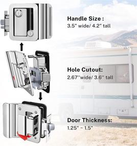 img 2 attached to 🔒 Kohree RV Trailer Camper Entry Door Lock Handle: Polar Chrome Replacement with Deadbolt - Secure Zinc Alloy Security Kit for Camper, Travel, Horse Trailer, Cargo Hauler