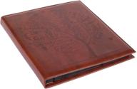 🌳 red co. brown faux leather family photo album - holds 500 4x6 photographs with embossed tree design logo