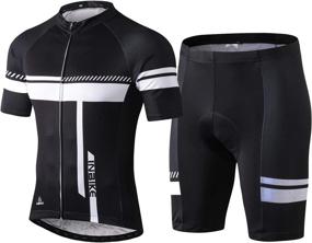 img 4 attached to 🚴 INBIKE Men's Cycling Jersey Set with Bib Short Sleeve Bike Shirt and 3D Padded