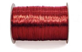 img 1 attached to 🎀 Premium 1/4'' Ispie Rayon Raffia Ribbon Crochet Yarn - 100-Yard Pearlized Red Diamond: Superior Quality for Exquisite Crafts