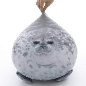 img 2 attached to 🦭 Gray Blob Seal Pillow, Chubby Seal Plush Hug Pillow Soft Stuffed Animal Toy (24&#34;)