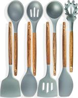 🔪 enhance your cooking experience with the home hero 8pc natural acacia wooden cooking utensils set logo