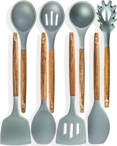 img 4 attached to 🔪 Enhance Your Cooking Experience with the Home Hero 8pc Natural Acacia Wooden Cooking Utensils Set