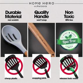 img 2 attached to 🔪 Enhance Your Cooking Experience with the Home Hero 8pc Natural Acacia Wooden Cooking Utensils Set