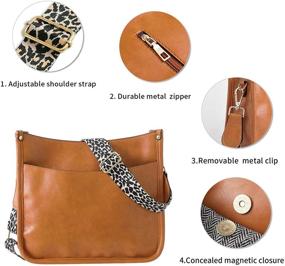 img 2 attached to DYSHAYEN Crossbody Leather Pockets Shoulder Women's Handbags & Wallets