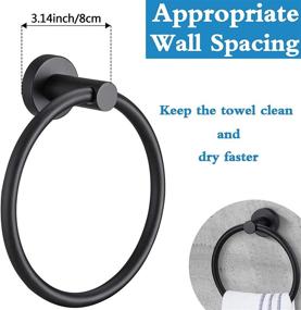 img 1 attached to 🔲 Pynsseu Matte Black Towel Ring: Stylish, Heavy Duty Storage Solution for Bathroom and Kitchen - 1 Pack, Wall Mount, Stainless Steel