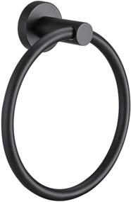 img 4 attached to 🔲 Pynsseu Matte Black Towel Ring: Stylish, Heavy Duty Storage Solution for Bathroom and Kitchen - 1 Pack, Wall Mount, Stainless Steel