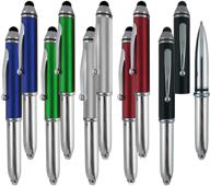 sypen stylus pen for touchscreen devices, tablets, ipads, iphones, multi-function 💡 capacitive pen with led flashlight, ballpoint ink pen, 3-in-1 pen, multi-pack of 10 logo