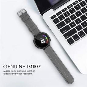 img 2 attached to 📱 MoKo Genuine Leather Watch Band - Compatible with Garmin Forerunner 235/235 Lite/220/230/620/630/735XT/Approach S20/S6/S5 Smart Watch