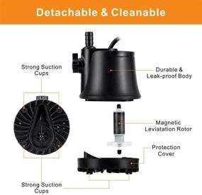 img 1 attached to 🐠 AQQA 265-800 GPH Submersible Aquarium Water Pump with Adjustable Switch | Water Removal and Drainage Sump Cleaning Pump | 2 Nozzles for Pond, Fish Tanks, Hydroponics, Backyard | 60W 800GPH