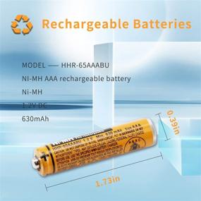 img 3 attached to 🔋 Pack of 8 AAA Rechargeable Batteries for Panasonic HHR-65AAABU - 1.2V Replacement Battery