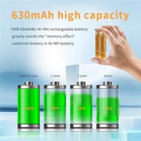 img 2 attached to 🔋 Pack of 8 AAA Rechargeable Batteries for Panasonic HHR-65AAABU - 1.2V Replacement Battery