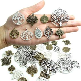 img 3 attached to 🌳 BronaGrand Set of 50 Tree of Life Alloy Charms Pendants for Bracelet and Necklace Crafting