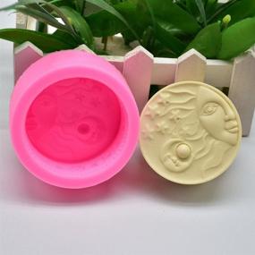 img 1 attached to Handmade Silicone Soap Mold - MoldFun Sun, Moon, and Stars 🌞 Face Soap Mould for Lotion Bar, Bath Bomb, Plaster of Paris, Resin
