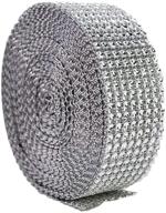 💎 5 yard diamond sparkling rhinestone mesh ribbon roll - silver: perfect for craft decoration, sewing, and trimming! logo