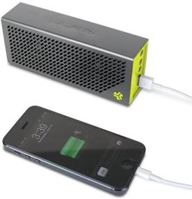 img 2 attached to JLAB Crasher-SLVYLW-Box Audio Crasher Loud Portable Bluetooth Stereo Speaker With 18 Hour Battery - Sport Yellow/Gray