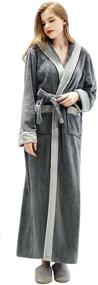 img 4 attached to 🧥 Winter-ready: Ultra Cozy Long Hooded Bathrobe for Women - Flannel Fleece Robes for Optimal Warmth and Comfort - Perfect Housecoat, Nightgown, and Pajamas in One!