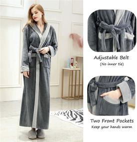 img 2 attached to 🧥 Winter-ready: Ultra Cozy Long Hooded Bathrobe for Women - Flannel Fleece Robes for Optimal Warmth and Comfort - Perfect Housecoat, Nightgown, and Pajamas in One!