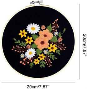 img 3 attached to 🌸 Ochine Embroidery Starter Kit: Floral Patterns with English Instructions for Adult Beginners - Cross Stitch, Hand Stitched Decoration (3 Pack)