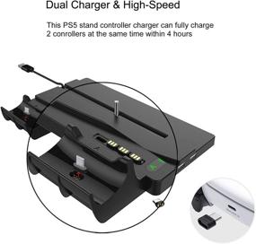 img 3 attached to 🕹️ Vertical Stand with Dual Controller Charging Station Dock and USB Charger Ports for PS5 Disc/Digital Edition Console