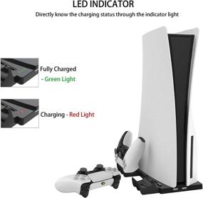 img 2 attached to 🕹️ Vertical Stand with Dual Controller Charging Station Dock and USB Charger Ports for PS5 Disc/Digital Edition Console