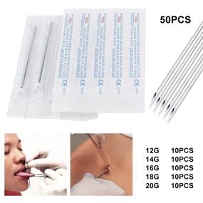 img 3 attached to 💉 Ear Nose Piercing Needles - Individualized Package for Piercing Needle Supplies - TC Mix 12g, 14g, 16g, 18g, 20g - Piercing Kit (50 MIX)