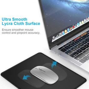 img 3 attached to 🖱️ MROCO Mouse Pad - 30% Larger Size, Non-Slip Rubber Base, Premium-Textured & Waterproof, Stitched Edges - For Computers, Laptops, Gaming, Office & Home - 8.5 x 11 in, Black