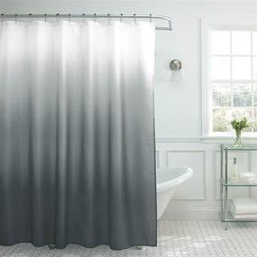 img 4 attached to 🚿 Dark Grey Ombre Shower Curtain Set by Creative Home Ideas, 70"x72
